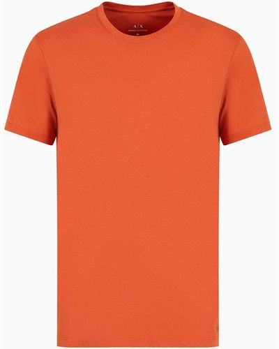 Armani Exchange T-shirt Regular Fit In Cotone Pima - Arancione