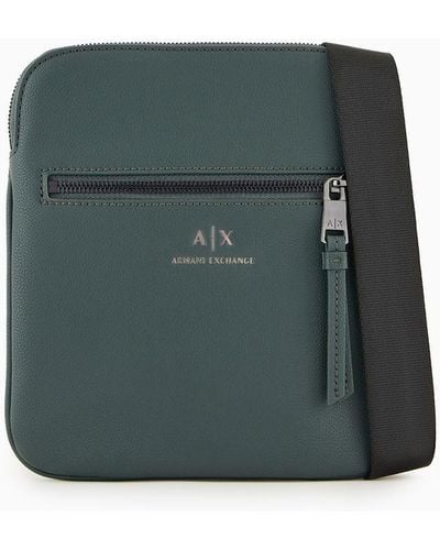 Armani Exchange Matte Flat Crossbody Bag - Green