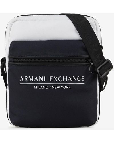 Armani Exchange Bandoulière en toile avec détails contrastés - Bleu