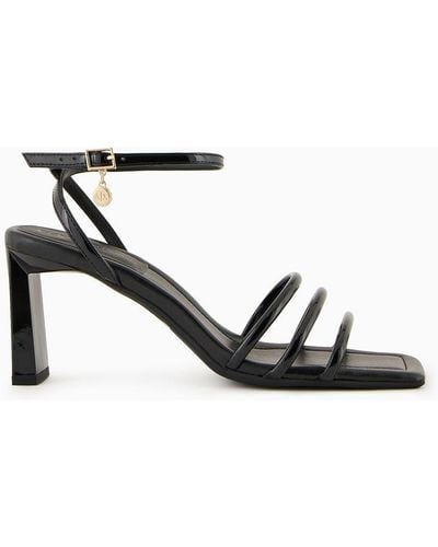 Armani Exchange Heeled Sandals With Thin Straps - White