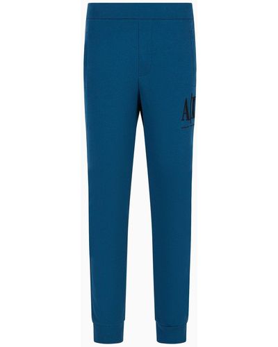 Armani Exchange Pantaloni Jogger In French Terry Con Logo - Blu