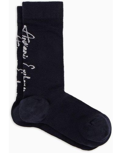 Armani Exchange Socks With Logo - Blue