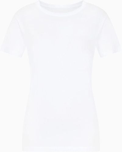 Armani Exchange T-shirt regular fit in jersey di cotone pima - Bianco