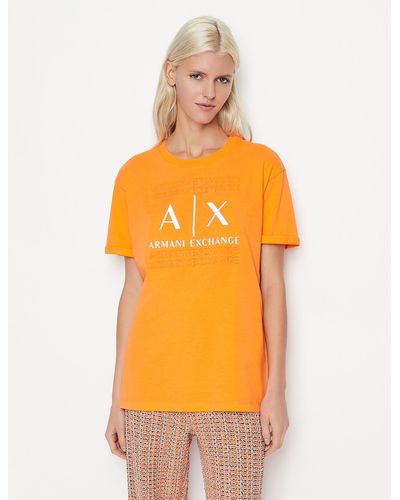 Armani Exchange Logo-T-Shirt - Orange