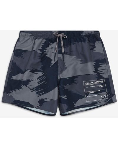 Armani Exchange Recyled Fabric Swim Boxers - Grey