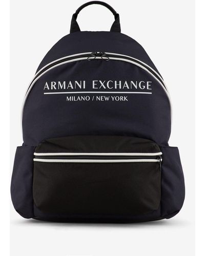 Armani Exchange Sac à dos en toile con detalles contrastados - Azul