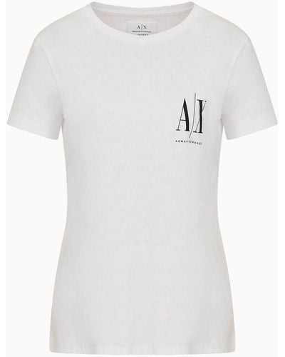 Armani Exchange T-shirt coupe classique avec logo - Blanc