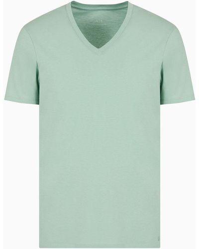 Armani Exchange Jersey-t-shirt In Normaler Passform - Grün
