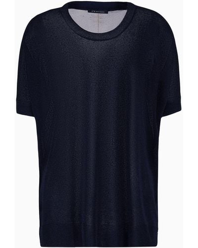 Armani Exchange Thin Sweater In Lurex Yarn - Black