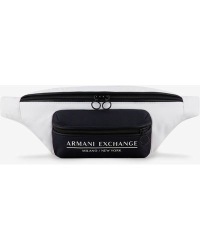 Armani Exchange - Printed Logo Double Pouch Waist Bag, 70% Polyester 30% Cotton, Black 3, Size: Onesize