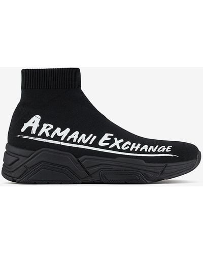 Armani Exchange Sock Sneakers - Black
