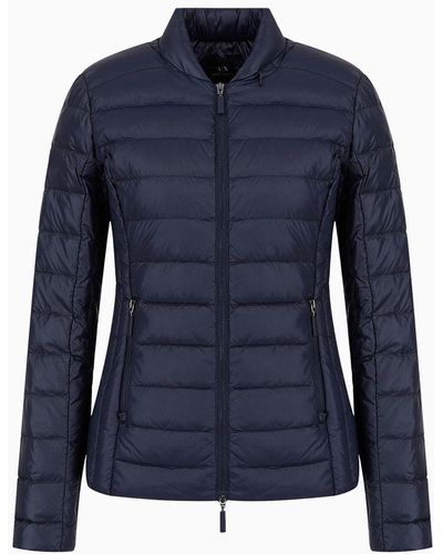 Armani Exchange Down Jacket With Ultra Light Padding - Blue