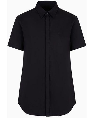 Armani Exchange Slim Fit Stretch Cotton Shirt - Black