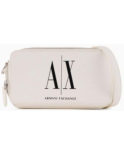 Armani Exchange Camera Bag In Materiale Riciclato - Bianco