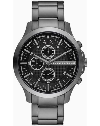 Armani Exchange Chronograph Gunmetal Stainless Steel Watch - Black