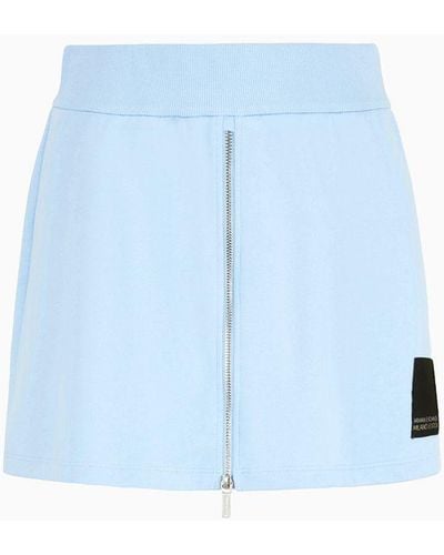 Armani Exchange Shorts In Asv Organic French Terry Cotton With Zip - Blue