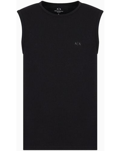 Armani Exchange Canotta In Jersey In Stretch - Nero