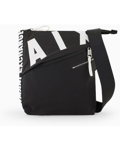 Armani Exchange Crossbody Bag With Maxi Logo - Black