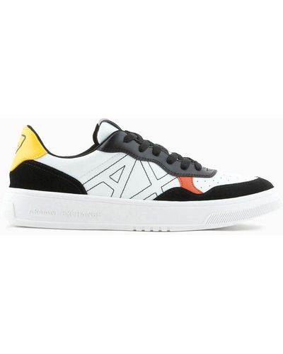 Armani Exchange Sneakers In Technical Fabric And Suede - Multicolor