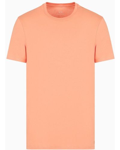 Armani Exchange Slim Fit Short Sleeve Pima Cotton T-shirt - Orange