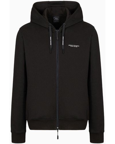 Armani Exchange Armani Exchange - Milano New York Zip Up Hooded Sweatshirt - Black