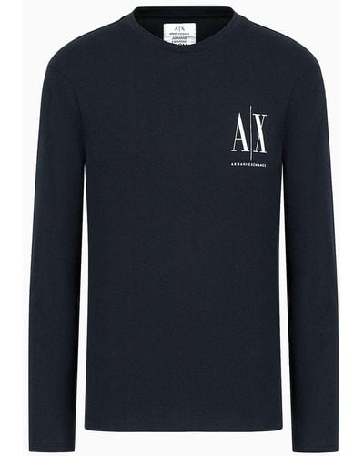 Armani Exchange T-shirt À Manches Longues - Bleu
