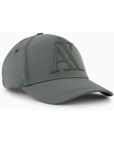 Armani Exchange Rubberised Logo Baseball Cap - Gray