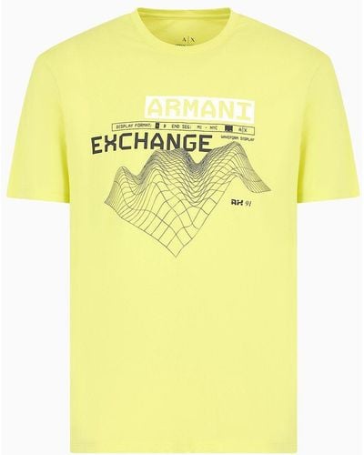 Armani Exchange T-shirt Regular Fit Mix Mag In Cotone Organico Asv - Giallo