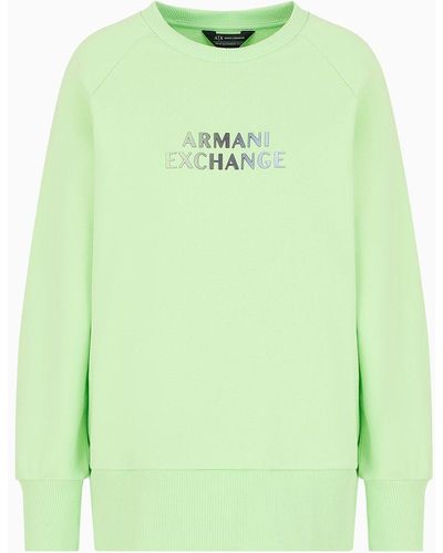 Armani Exchange Sweatshirt With Asv Organic Cotton Print - Green