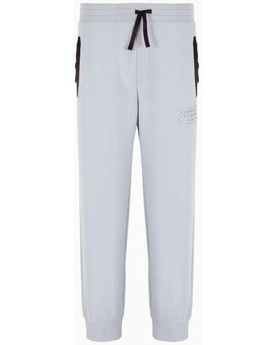 Armani Exchange Cotton Blend Jogger Pants With Pockets - Grey