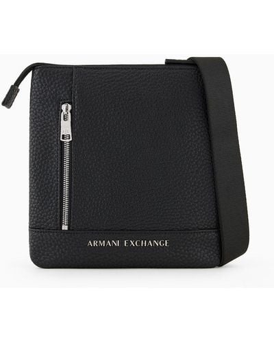 Armani Exchange Crossbody Bag Piatta Con Tasca Esterna - Nero