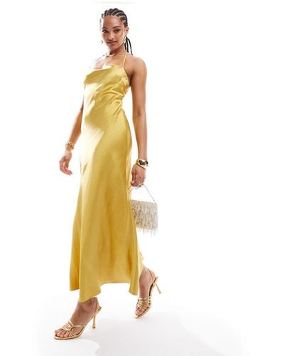 Bardot Silky Satin Maxi Dress - Metallic