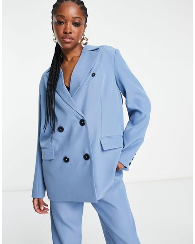 4th & Reckless Tailored Open Back Blazer Co-ord - Blue