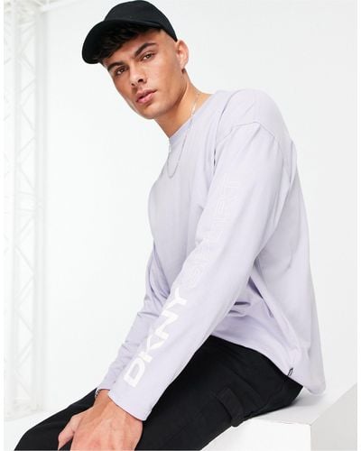 DKNY Dkny - st laurence - maglietta lilla a maniche lunghe - Bianco