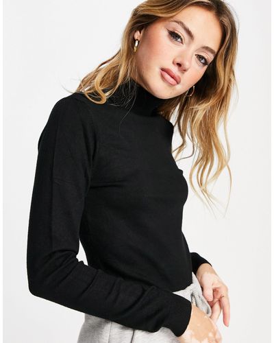 Vero Moda Knitted Roll Neck Sweater - Black