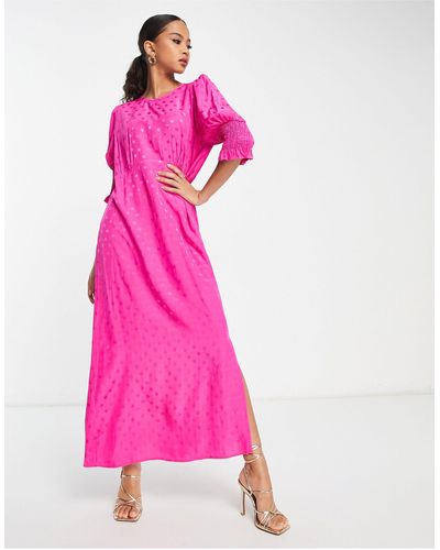 Nobody's Child Luna Jacquard Spot Midi Dress - Pink