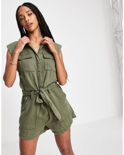 ONLY Sleeveless Utility Playsuit - Green