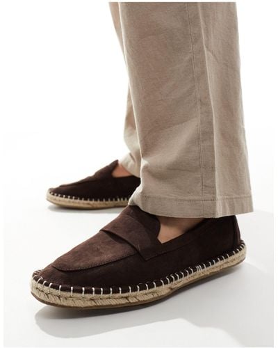 ASOS – espadrilles im loafer-design aus wildlederimitat - Braun