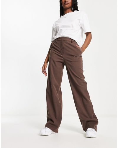 NA-KD X Annijor Co-ord High Waisted Tailored Trousers - Brown