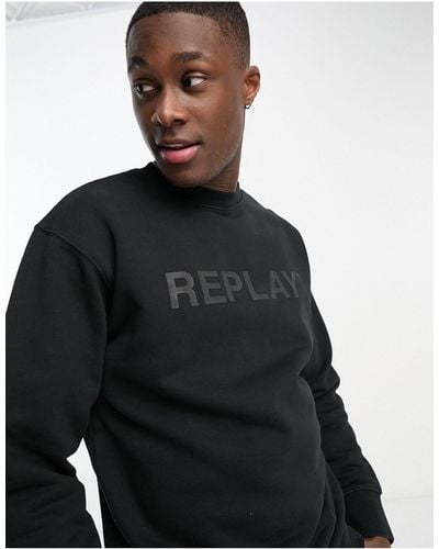 Replay – sweatshirt mit logo - Schwarz