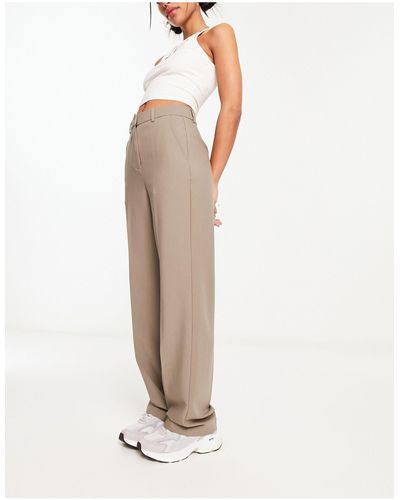 JJXX Mary - pantaloni sartoriali a vita alta color fungo - Bianco