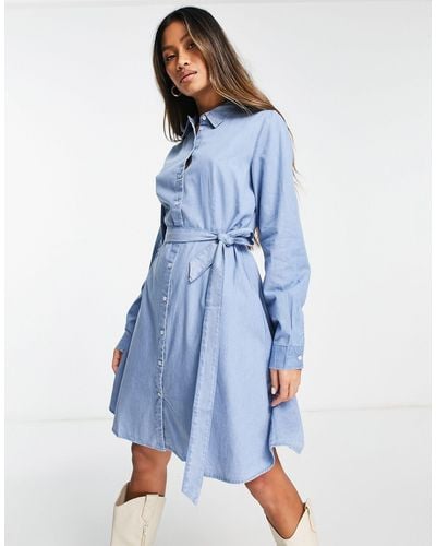 SELECTED Tammy Denim Mini Shirt Dress - Blue