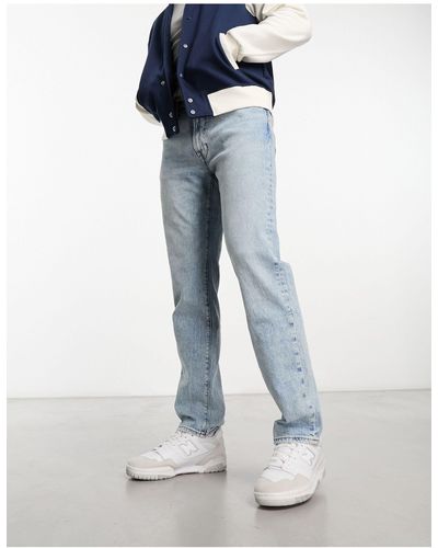 Abercrombie & Fitch Jaren 90-stijl Distressed Jeans Met Rechte Pasvorm - Blauw