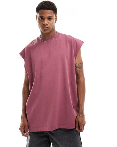 ASOS Oversized Heavyweight Tank - Pink