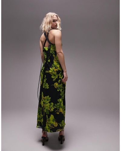TOPSHOP Floral Print Cami Midi Dress - Multicolor