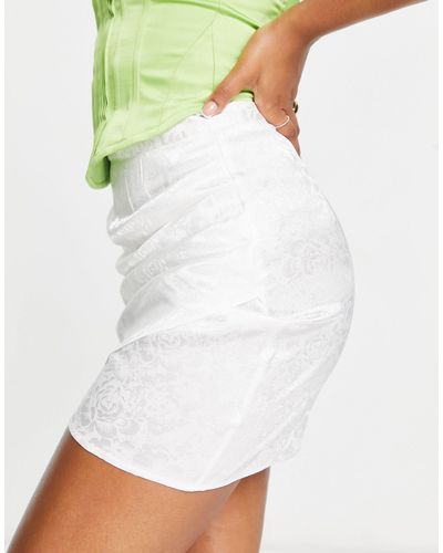 UNIQUE21 Co-ord Drape Mini Skirt - White