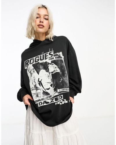 ASOS Oversized Hoodie With Rogues Indie Graphic - Black