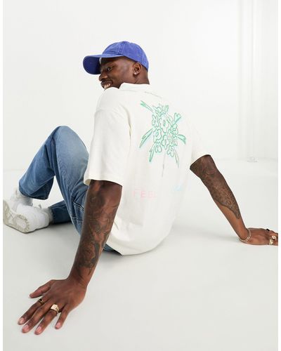 SELECTED Oversized T-shirt With Feel Good Back Print - White