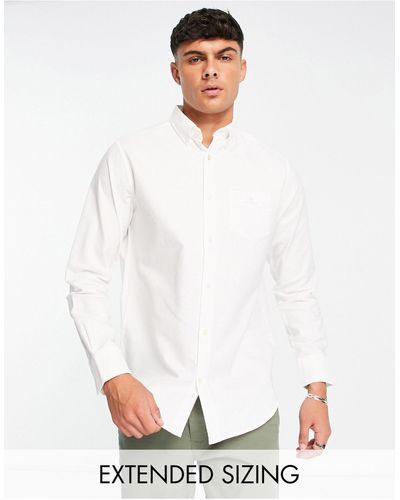 GANT Regular-fit Buttondown Oxford Overhemd Met Logo - Wit