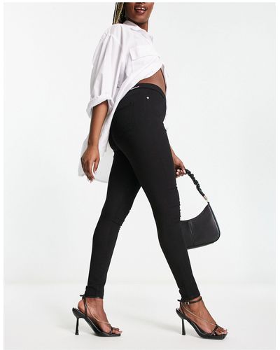 Lipsy Jeans Met Elastische Hoge Taille - Wit